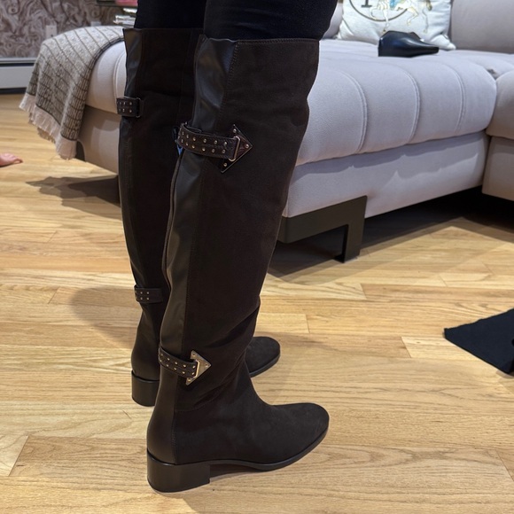 Le Pepe Italian brown suede leather over the knee boots Camoscio Fondente NEW - Picture 5 of 13